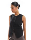 [Threadbare] Threadbare high neck waistcoat in black 14 BLACK