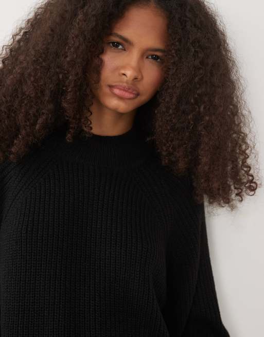 Threadbare - Højhalset sort striktrøje, 4 af 4