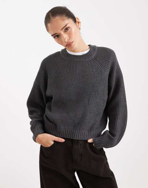 Threadbare – Hochgeschlossener Pullover in Dunkelgrau - view 1