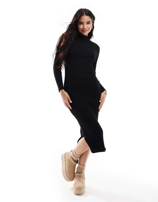 Asos black turtleneck dress online