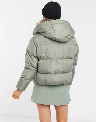 threadbare hooded padded jacket