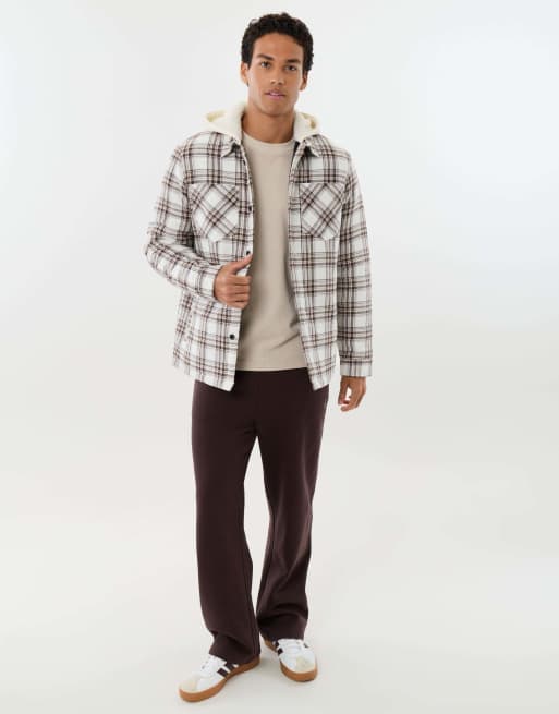 Threadbare Hooded quilted shacket in ecru, 4 of 5