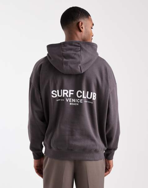 Threadbare - Hoodie met grafische print en ruimvallende pasvorm in leigrijs - view 1