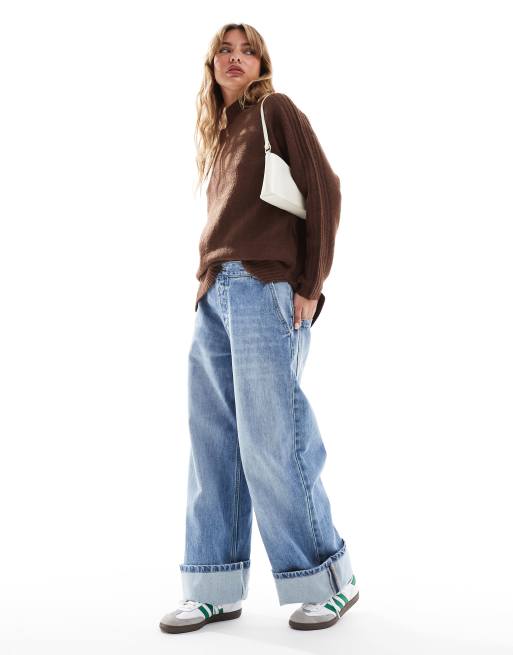 Threadbare - Hoogsluitende oversized trui in donkerbruin, 2 van 4