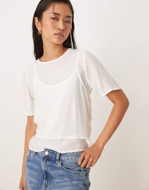 Threadbare - Hvid bluse med overlag - view 1