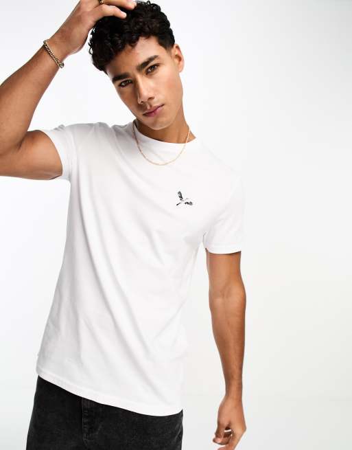 Threadbare - Hvid T-shirt med fuglebroderi
