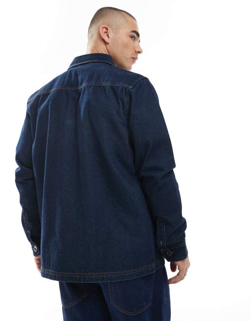 Threadbare – Indigoblå, tvättad skjortjacka i denim, 4 av 4