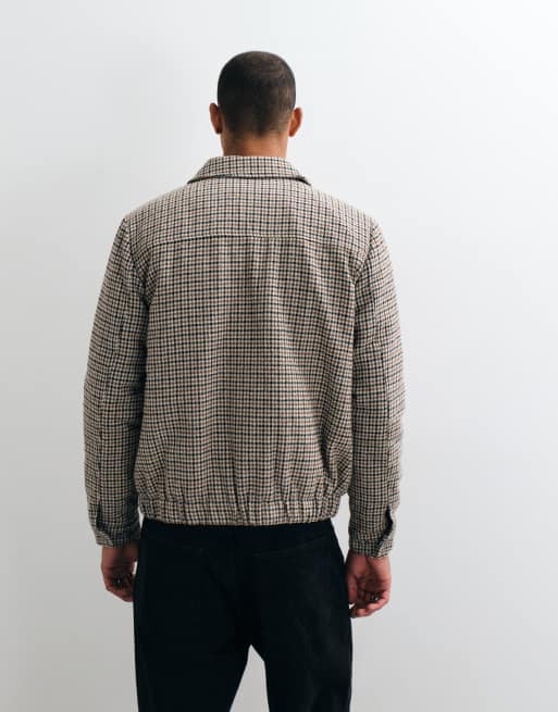 Threadbare jack met kraag van imitatiewol in bruine ruit, 4 van 5
