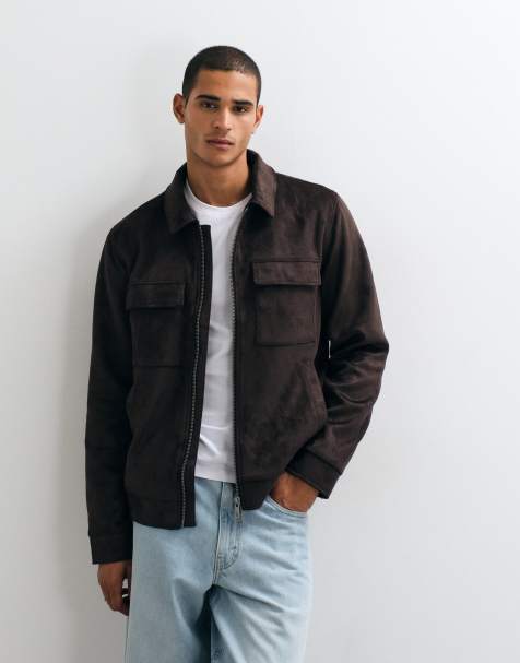 Threadbare Jacke in Schokoladenbraun mit Kunstwildleder und Kragen - view 1