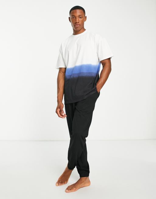 Threadbare – Jay – Svart, blått och vitt mysset med ombrédesign