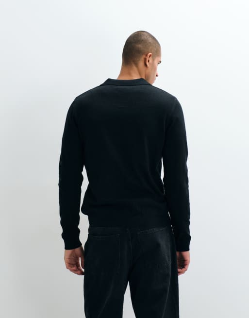 Threadbare - jersey de punto con cuello trophy en negro, 3 de 5