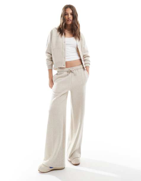 Threadbare – Jersey-Jogginghose in Hellbeige mit geradem Bein, Kombiteil - view 1