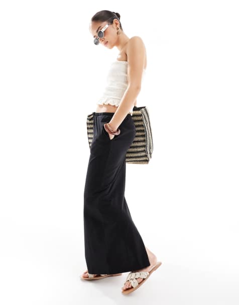 Threadbare jersey maxi skirt in black - view 1