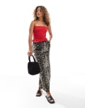 [Threadbare] Threadbare jersey maxi skirt in leopard print-Multi 14 MULTI
