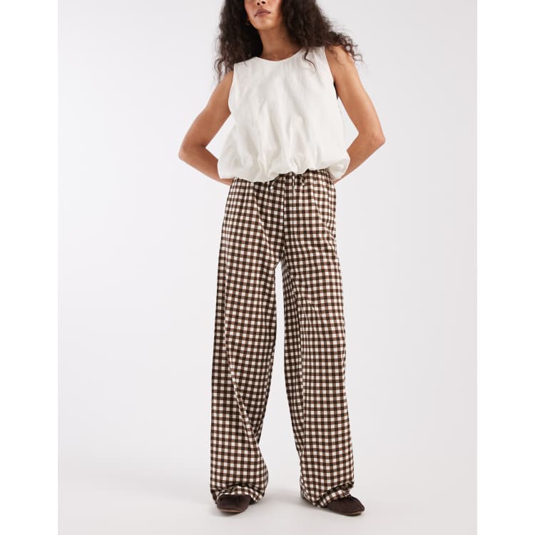 Threadbare jersey pull on pants with drawstring in chocolate brown