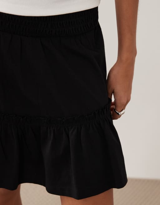 Threadbare jersey ruffled mini skirt in black, 3 of 5