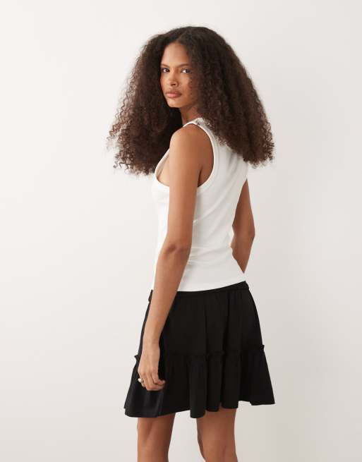 Threadbare jersey ruffled mini skirt in black, 4 of 5