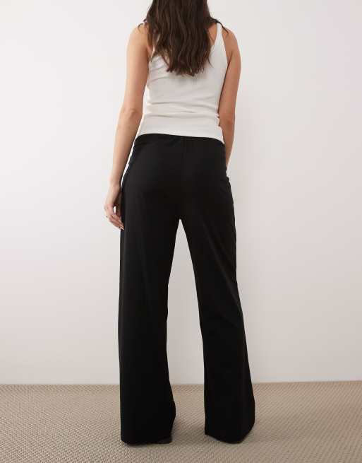 Threadbare – Jersey-Schlupfhose in Schwarz mit Bundfalten, 5 von 5