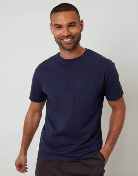 Threadbare Jersey slub short sleeve t-shirt in navy