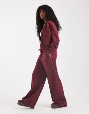 Threadbare Jersey Straight Leg Sweatpants In Red