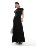 [Threadbare] Threadbare jersey textured maxi skirt in black (part of a set) 12 BLACK