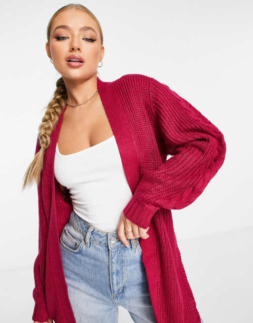 Burgundy hot sale chunky cardigan