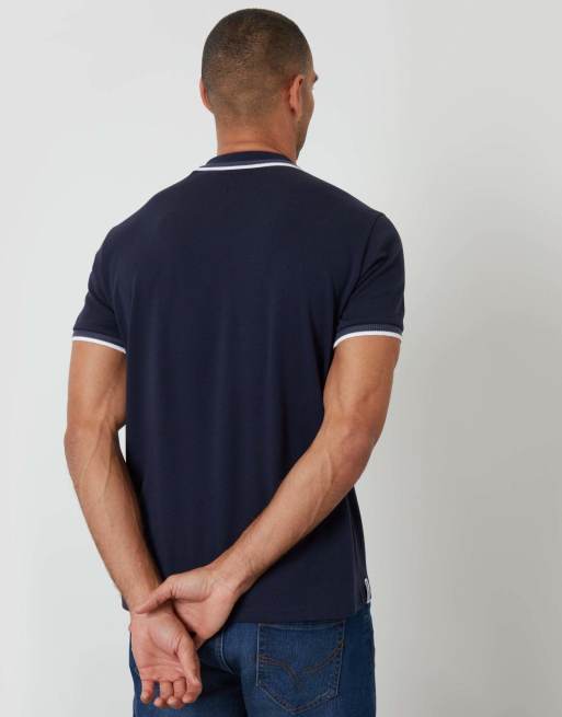 Threadbare Jetted pocket cotton polo shirt in navy, 2 of 4