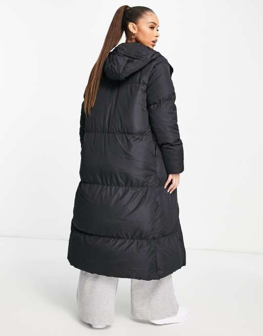 Threadbare Jodie maxi puffer coat in black