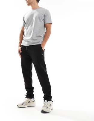 Threadbare Threadbare jogger trousers with ankle toggle adjuster in black
