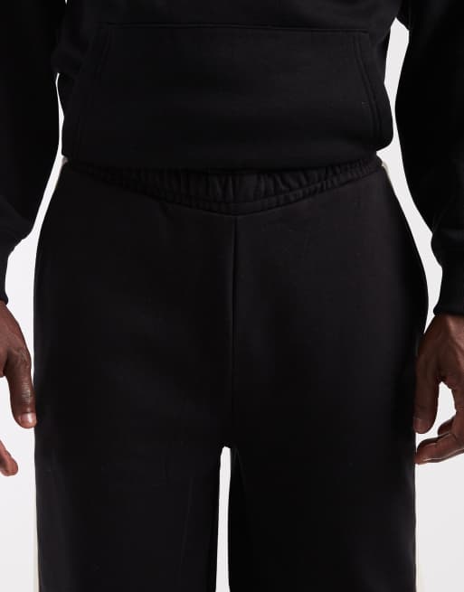 Threadbare - Joggingbroek met wijde pijpen en zijstreep in zwart, 4 van 5