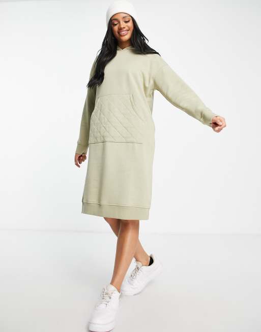Threadbare - Jonas - Robe mi-longue à capuche avec poche sur le devant - Blanc cassé