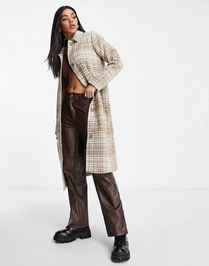 Threadbare - Jorah - Manteau habillé à imprimé quadrillé-Multicolore