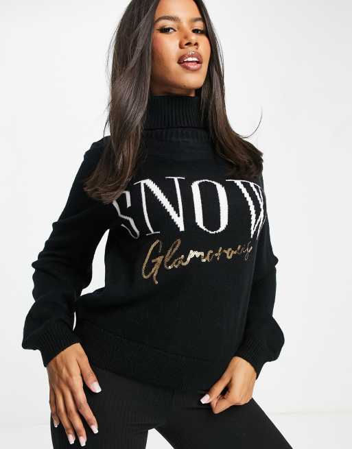 Threadbare - Jul - Sort trøje med glamourøst slogan