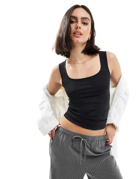 Threadbare - Jungle - Sort top uden ærmer med ekstra stretch - view 1