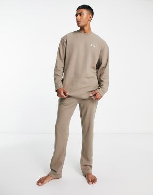 Threadbare - Kelly - Completo da casa oversize color fungo a nido d'ape