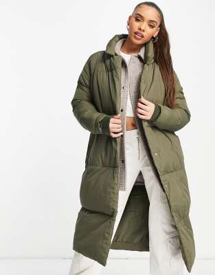 khaki maxi coat