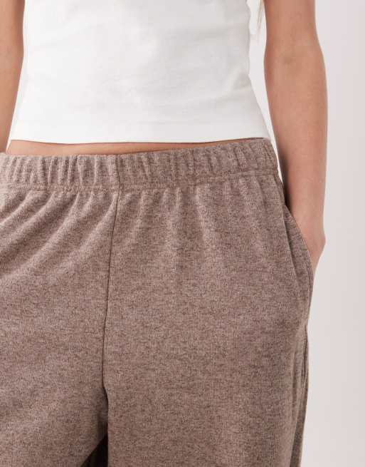 Threadbare knit barrel leg sweatpants in brown, 4 of 5