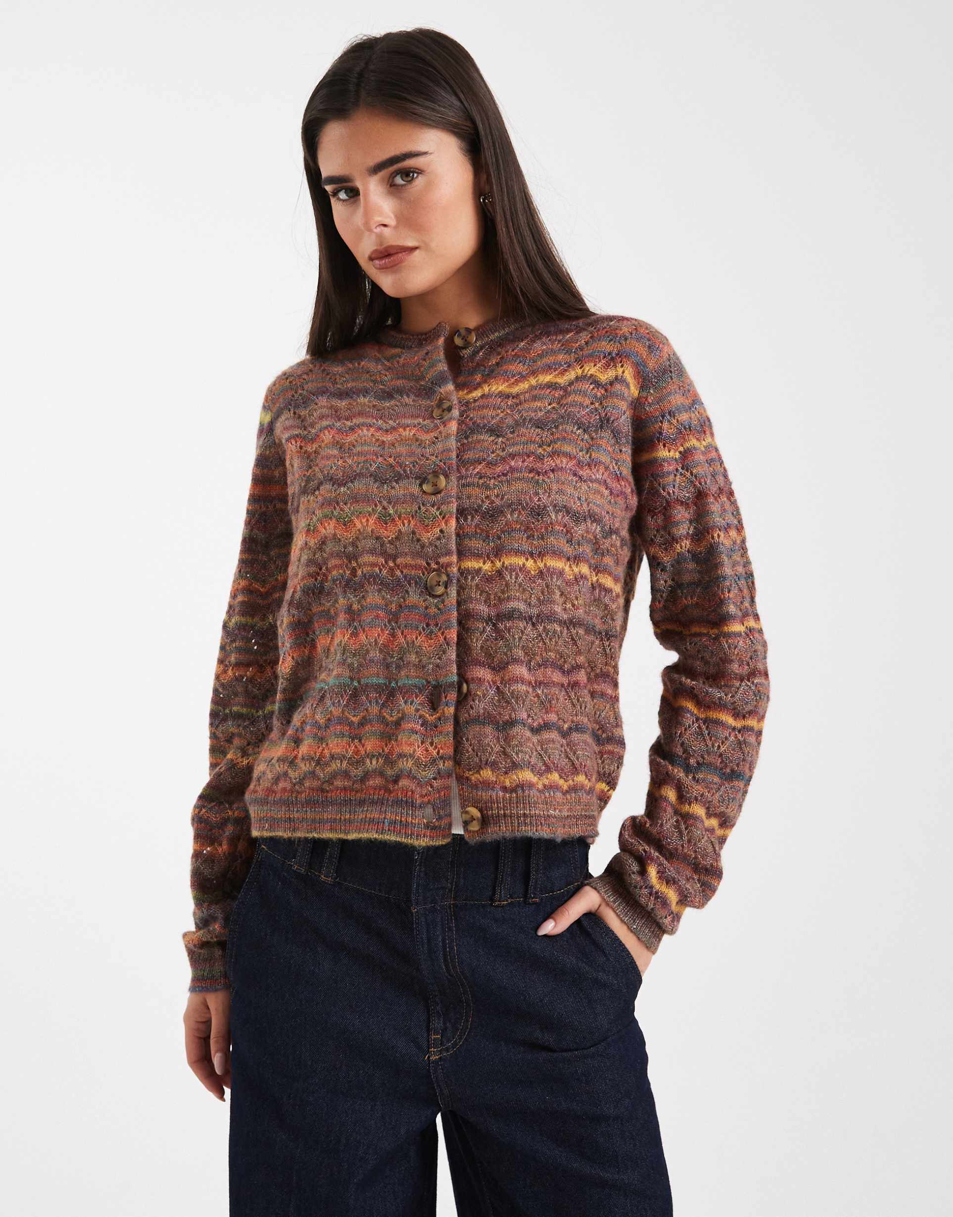 threadbare knit button down space dye cardigan