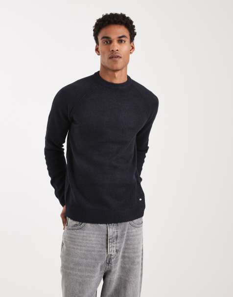 Threadbare knit crew neck sweater in navy - view 1
