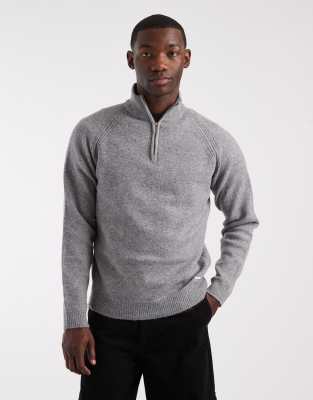 Threadbare Knit Quarter Zip Sweater In Gray