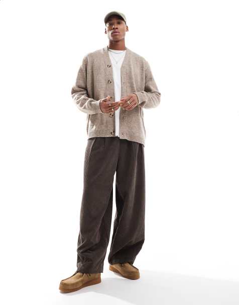 Threadbare knitted cardigan in taupe - view 1