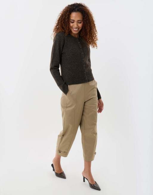 Threadbare Knitted cardigan with shoulder pads in chocolate brown, 4 of 4