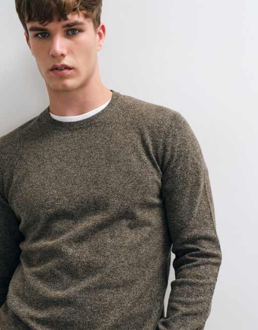 Threadbare knitted marl crew neck jumper in taupe, 4 of 5