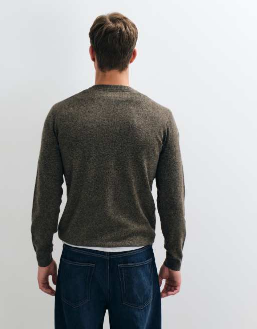 Threadbare knitted marl crew neck jumper in taupe, 5 of 5