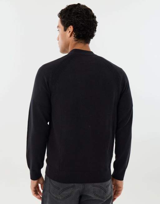 Threadbare Knitted mock neck jumper in black, 2 of 4