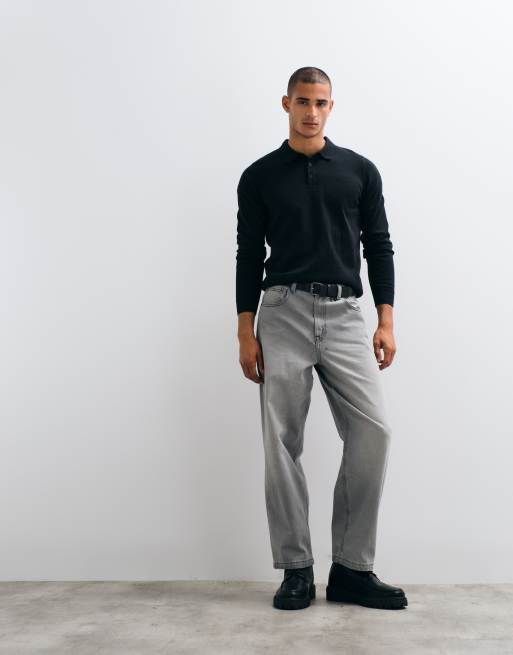 Threadbare knitted polo in black, 2 of 5