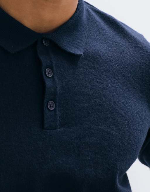 Threadbare knitted polo in navy, 4 of 5