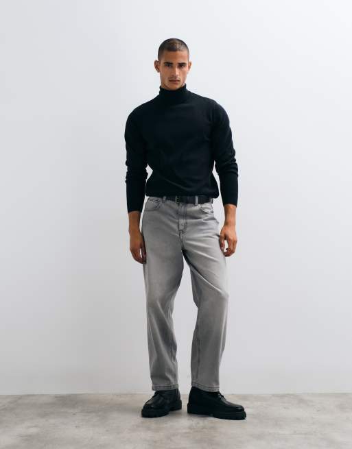 Threadbare knitted roll neck jumper in black, 3 of 5