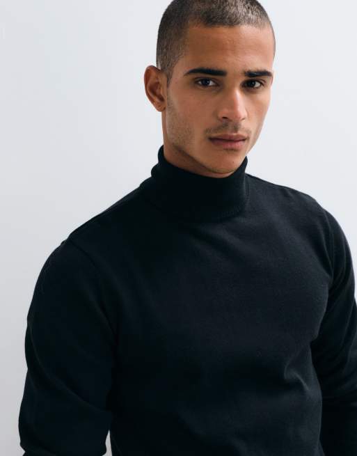 Threadbare knitted roll neck jumper in black, 5 of 5
