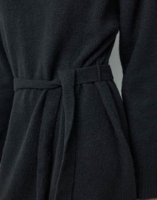 Threadbare knitted roll neck mini dress in black, 2 of 4